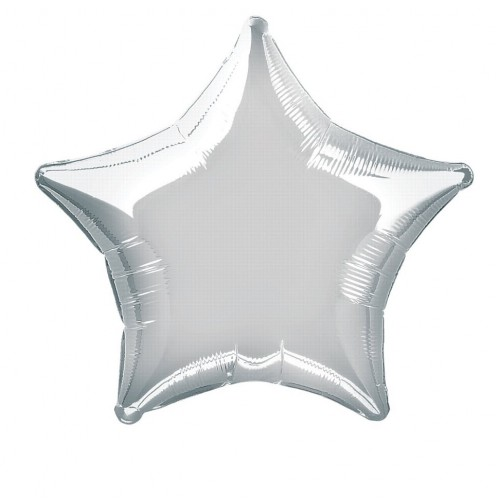  Шар фольгированный 18 Звезда Серебрянный металлик 45 см диаметр